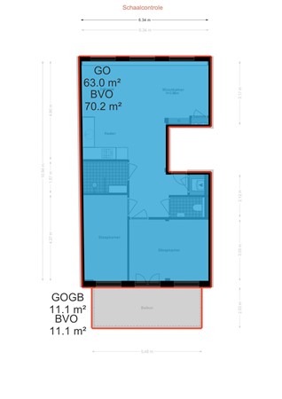 Floor plan - Van Oldenbarneveldtplein 13-1, 1052 JL Amsterdam 